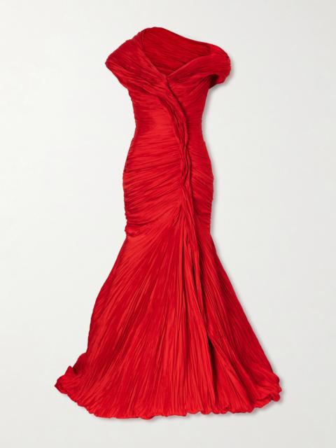 One Shoulder Pleated Gown