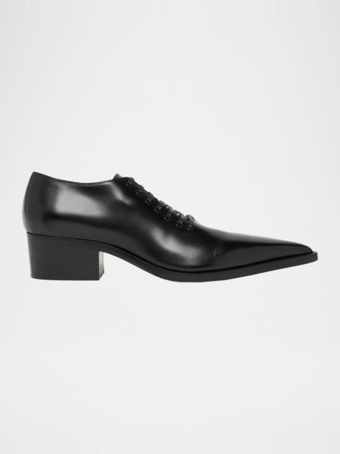 Men's Leather Pointed-Toe Derby Shoes