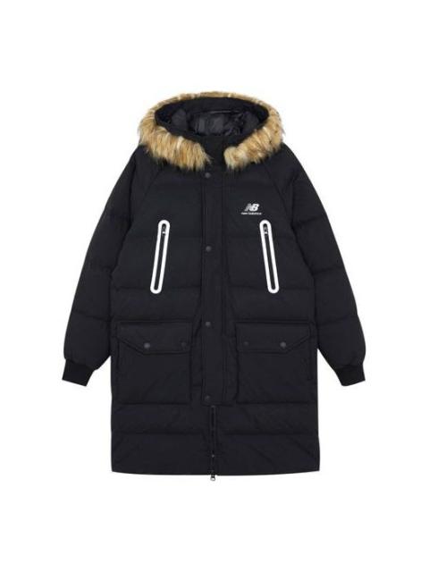 New Balance Classic Long Down Jacket 'Black Brown' AMJ14321-BK