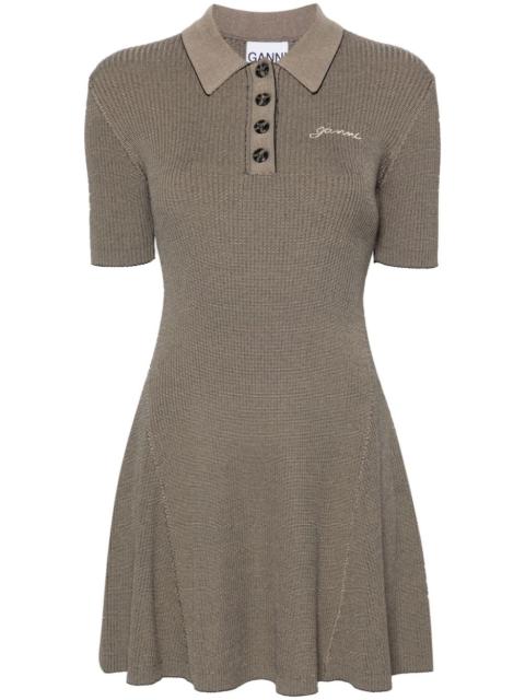 A-line ribbed-knit minidress