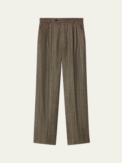 Joris Pleated Straight-Leg Trousers
