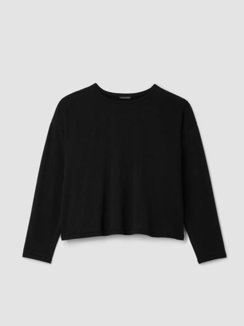 Cozy Brushed Terry Hug Round Neck Box-Top