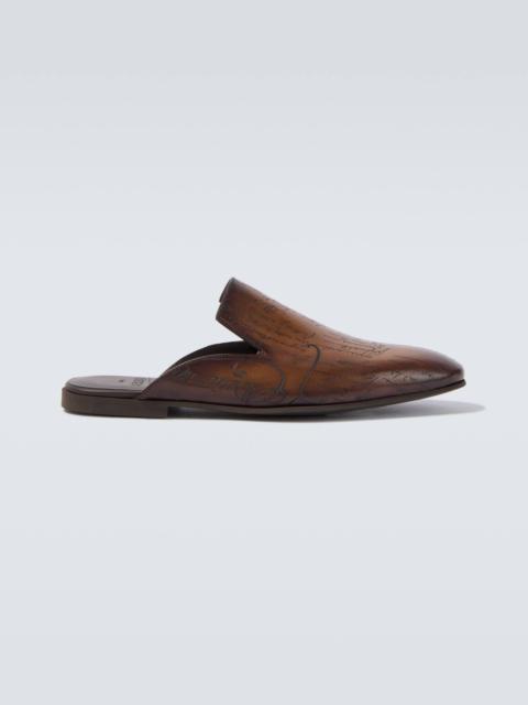 Cyrus Scritto leather mules