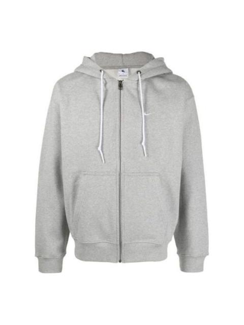 Nike Solo Swoosh Full-Zip Hoodie 'Grey Heather & White' DR0403-063