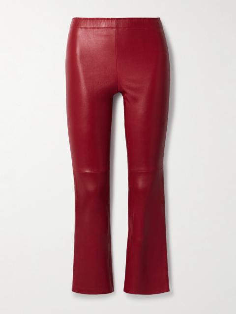 Jp Twenty Cropped Leather Flared Leggings