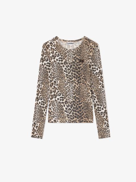 LEOPARD RIB LONG SLEEVE