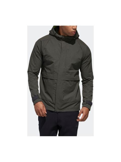 adidas TH Parkar Casual Sports Jacket Brown GF4017