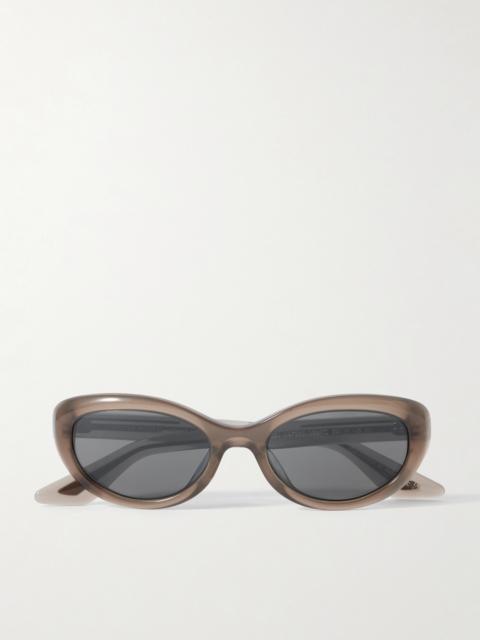 + Khaite 1969c Oval-frame Acetate Sunglasses