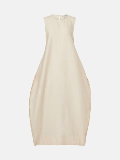 Linen and silk-blend maxi dress