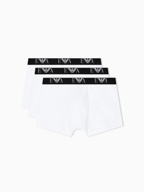 THREE-PACK OF STRETCH JERSEY BOXER BRIEFS WITH EA LOGOBAND