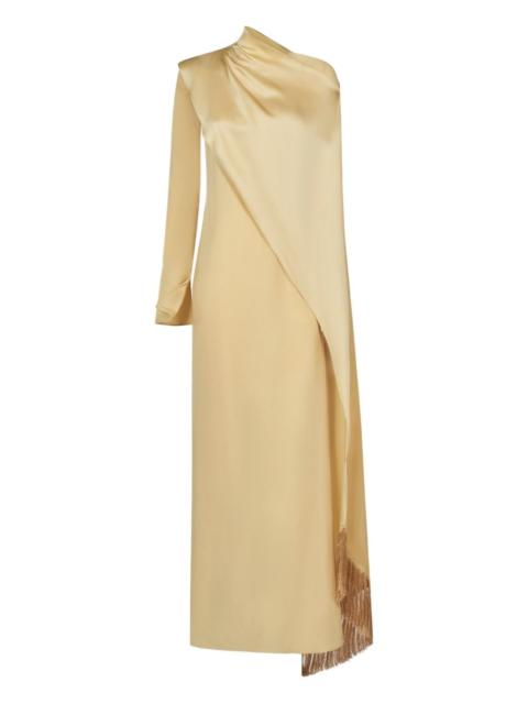 Mounia draped fringe maxi dress