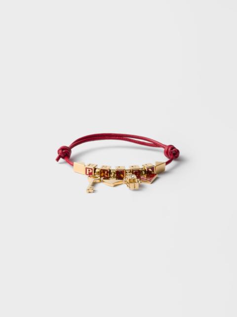 Nappa leather and metal bracelet