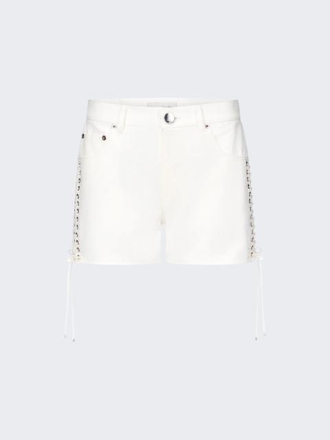 Double Laced Up Shorts White Optical