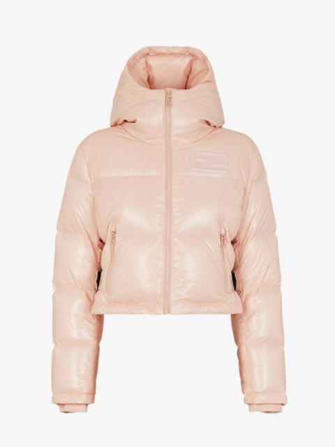 Pink nylon down jacket
