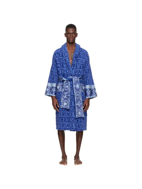 Blue 'I Heart Baroque' Bathrobe