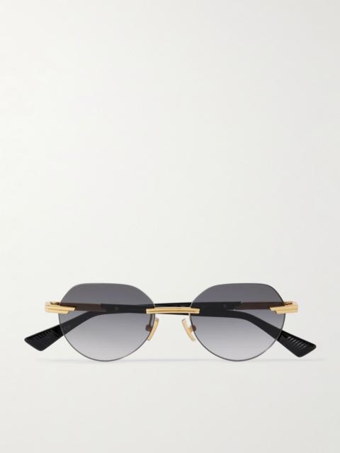 Rimless Round-Frame Gold-Tone Sunglasses Gold