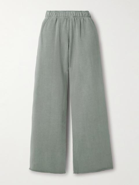 Cotton-jersey Wide-leg Track Pants
