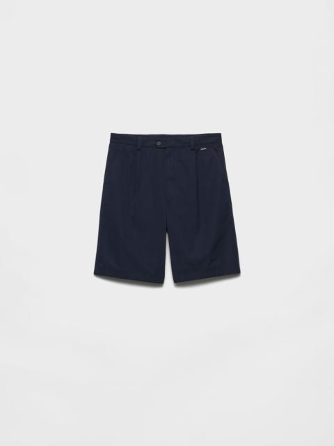 Vintage-effect cotton Bermudas