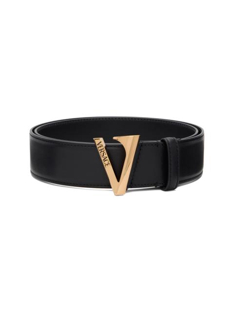 Black 'V' Leather Belt