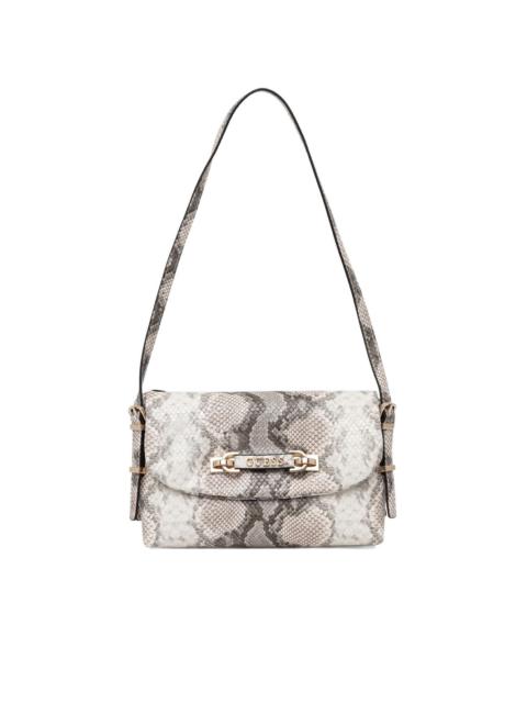 snakeskin-effect chain satchel bag