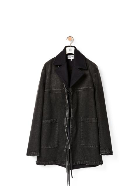 Double layer coat in denim