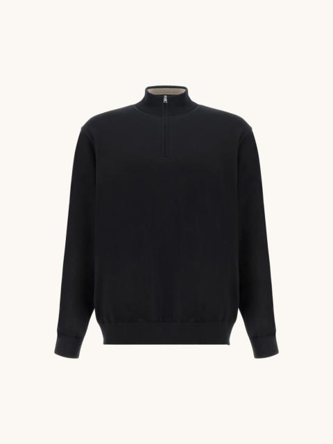PIUMA COTTON HALF-ZIP SWEATER