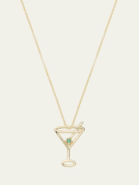 9k Yellow Gold Martini Esmeralda Necklace