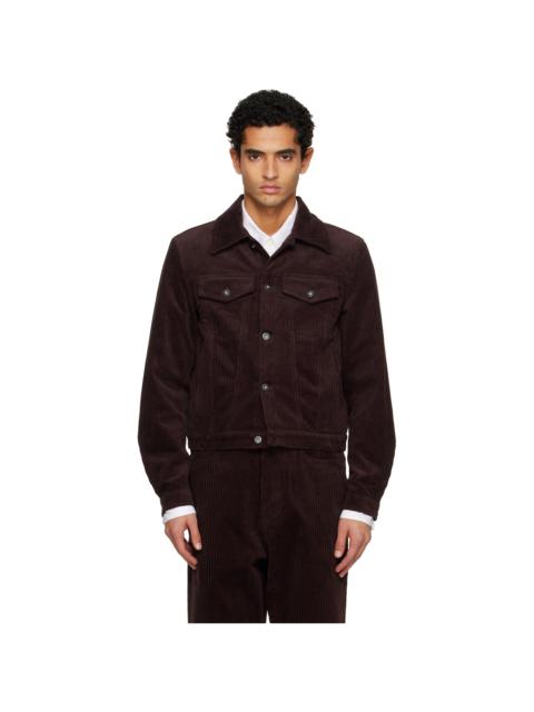 Burgundy Corduroy Trucker Jacket