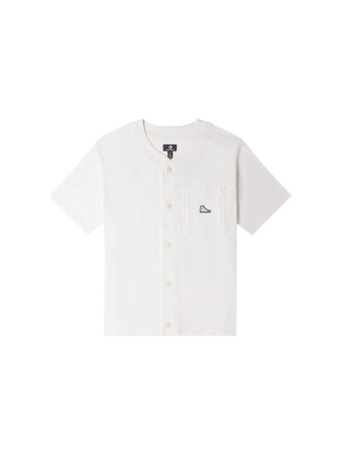 Converse Chuck Taylor Logo Button-Up T-Shirt 'White' 10024736-A02