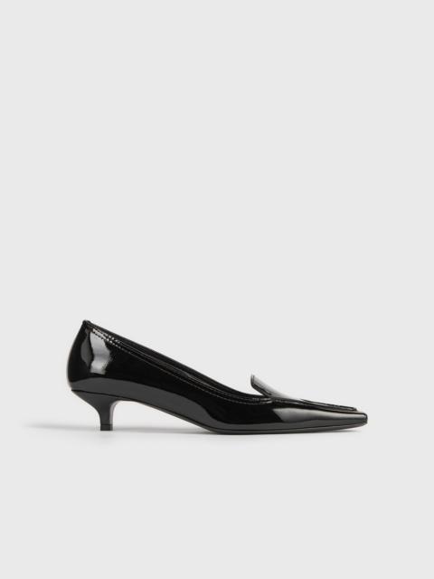 Patent loafer pumps black