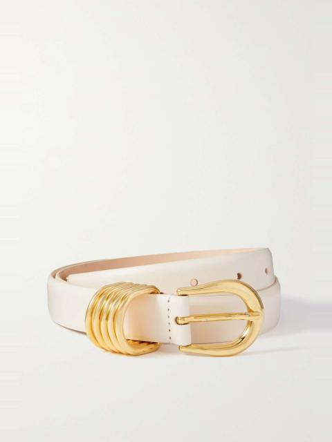 Hollyhock leather belt Ivory