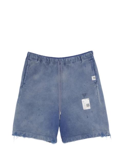 drawstring distressed shorts