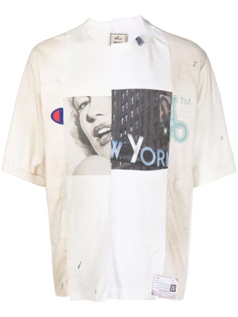 graphic-print panelled T-shirt