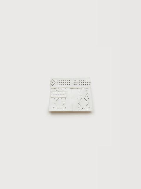 WHITE LEATHER MINI SKIRT WITH STUDS