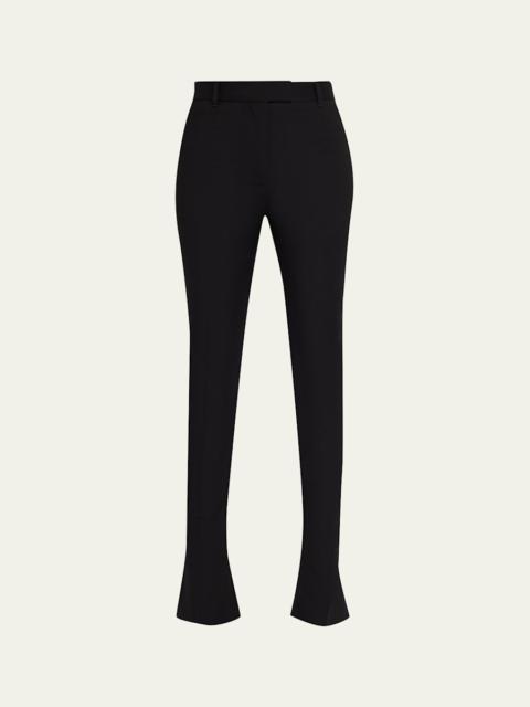 Lightweight Wool-Silk Flare Pants