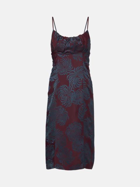 Floral jacquard midi dress