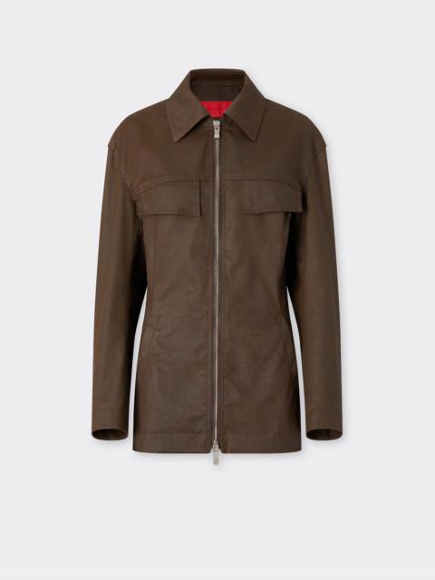 Technical gabardine jacket with a vintage effect