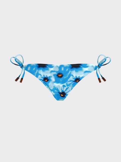 WOMEN SIDE TIE BIKINI BOTTOM POPPIES