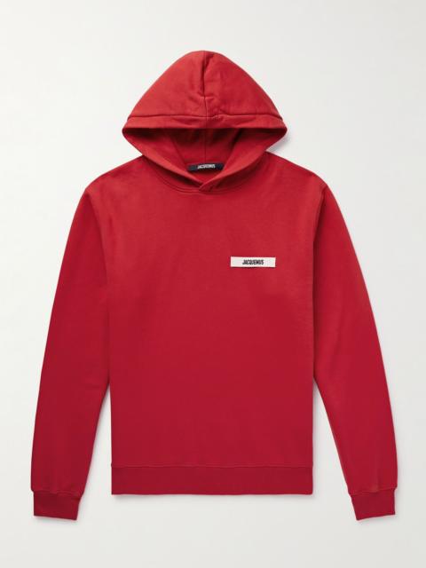 Logo-Appliquéd Cotton-Jersey Hoodie Red