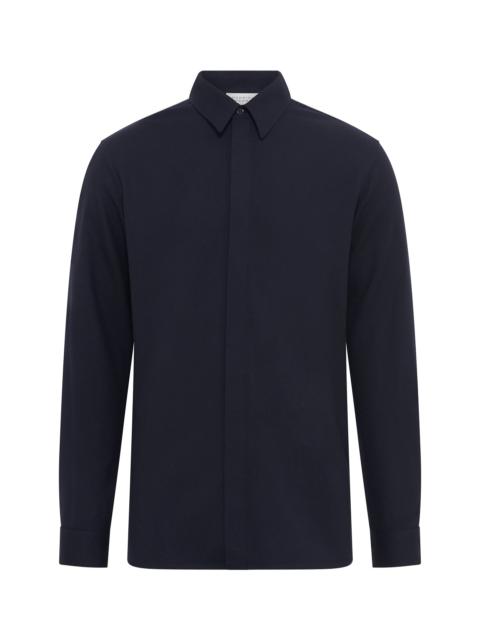 Nicolas Shirt in Dark Navy Virgin Wool