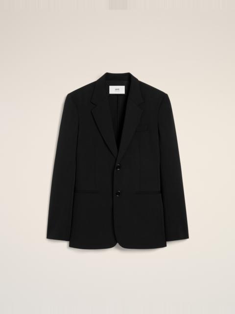BLACK WOOL SEMI-LINED JACKET