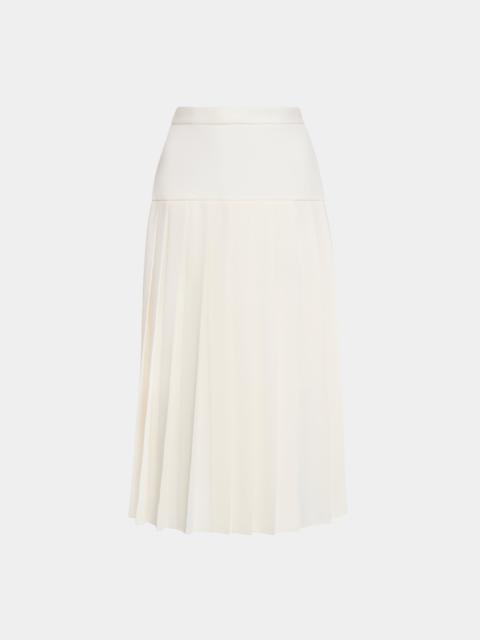 WOOL CREPE PLEATED SKIRT