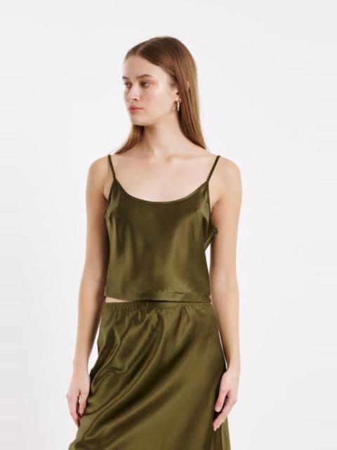 MOSS SILK CROPPED SCOOP NECK CAMI