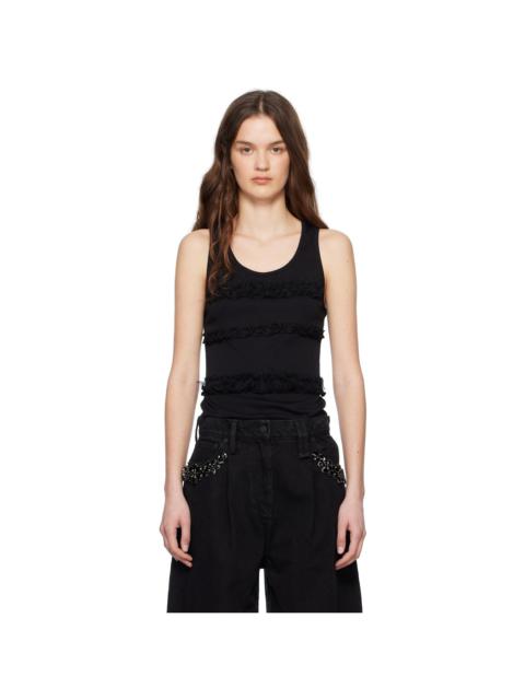 Black Ruffle Frill Tank Top