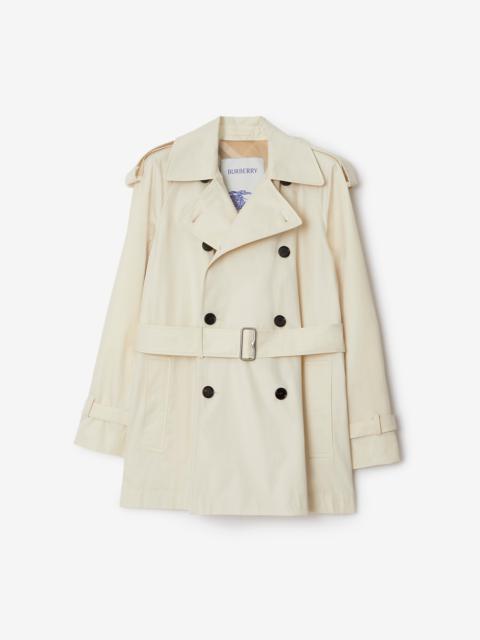 Short Gabardine Trench Coat