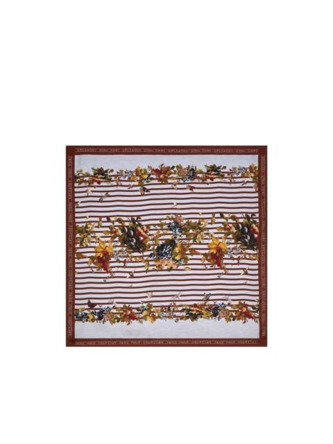 striped floral scarf