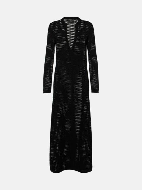 Zera open-knit cotton maxi dress
