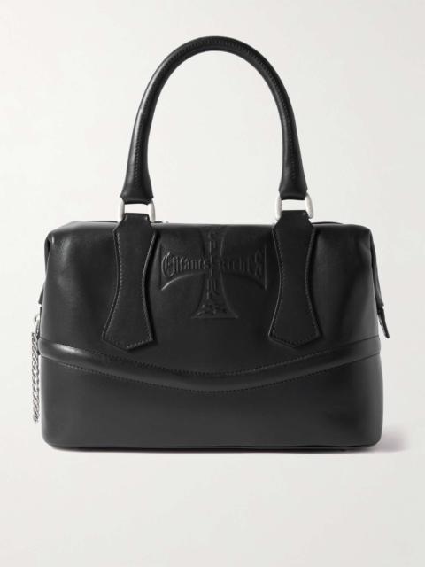 Logo-Embossed Leather Tote Bag