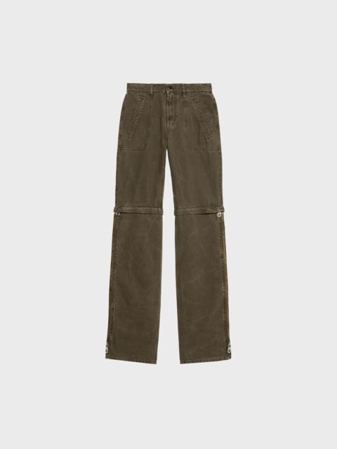 STRAIGHT LEG CANVAS PANTS WITH ZIP