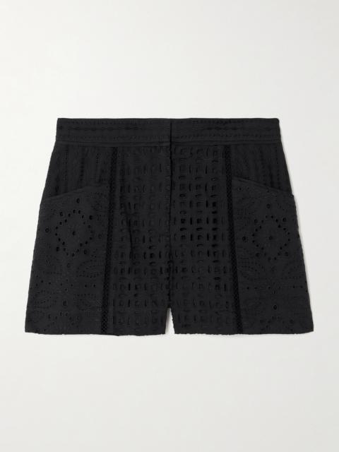 Fabian Broderie Anglaise Cotton Shorts